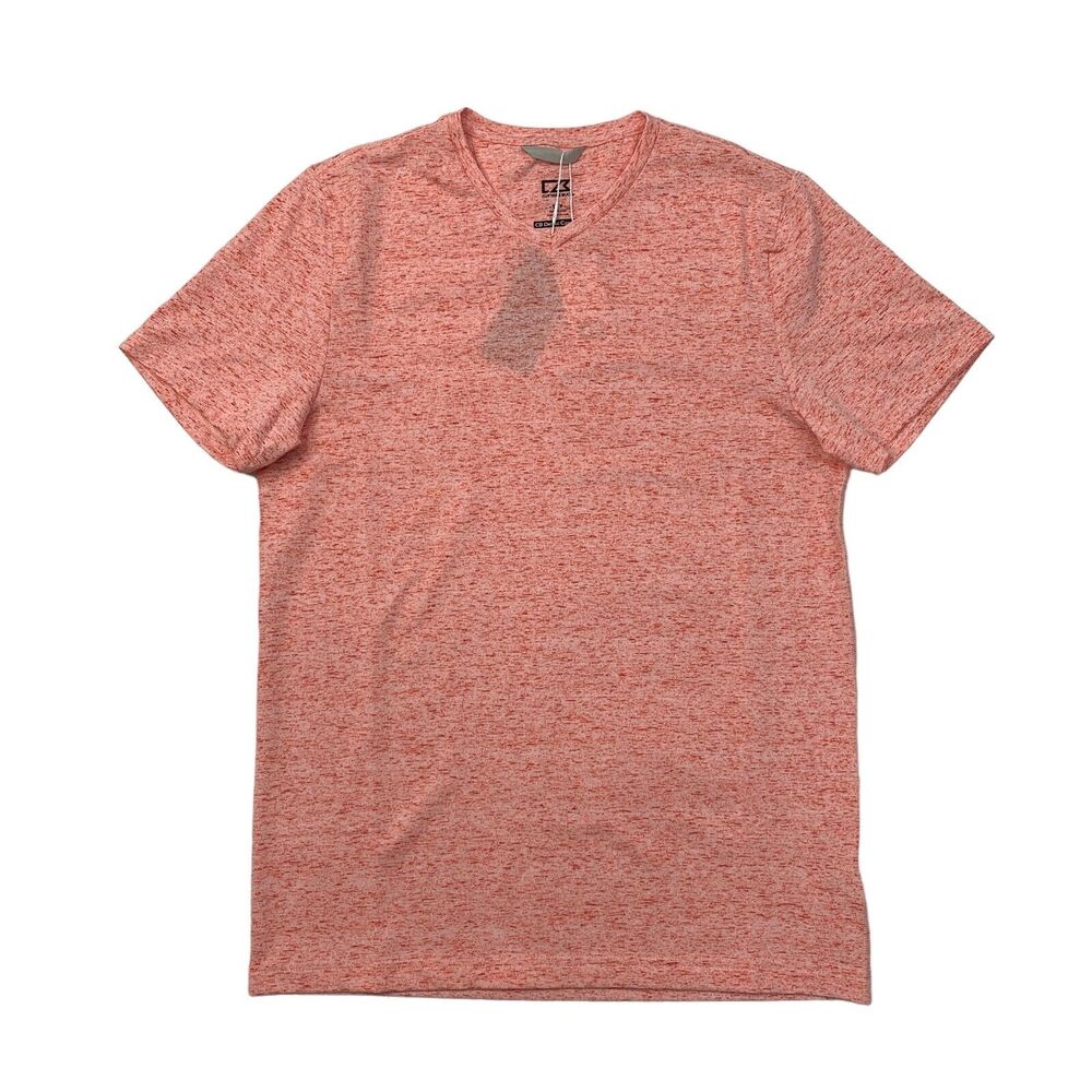 Cutter & Buck Advantage T Shirt Mens S Small CB DryTec Cotton V Neck Space Dye